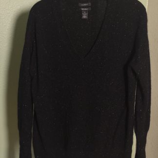 Halogen 100% Cashmere Sweater Womens Medium Black Flecked Crew Neck