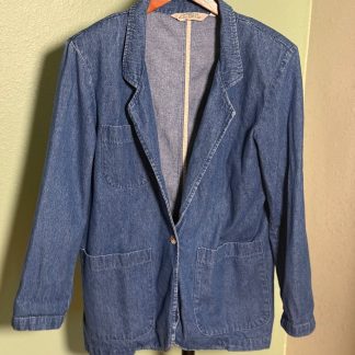Gotcha Covered Blue Denim Blazer Jacket Womens Small 100% Cotton Made in USA