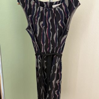 Trina Turk Los Angeles Abstract Print Sleeveless Dress Womens Size 8 Tie Belt