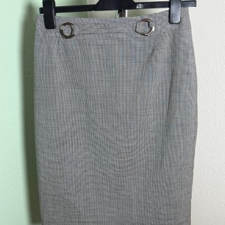 BOSS Hugo Boss Vavilla Women's Pencil Skirt Gray Houndstooth Virgin Wool Lined