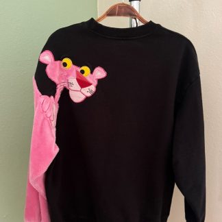 Pink Panther Stereo Vinyls Urban Collect Sweatshirt Plush 3D Applique Black S